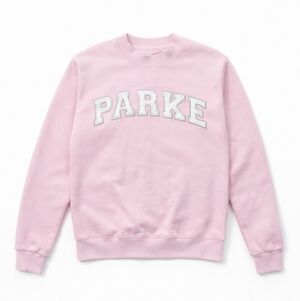 PARKE Sprinkle Mockneck Sweatshirt S/M Pink Varsity Logo Sold Out